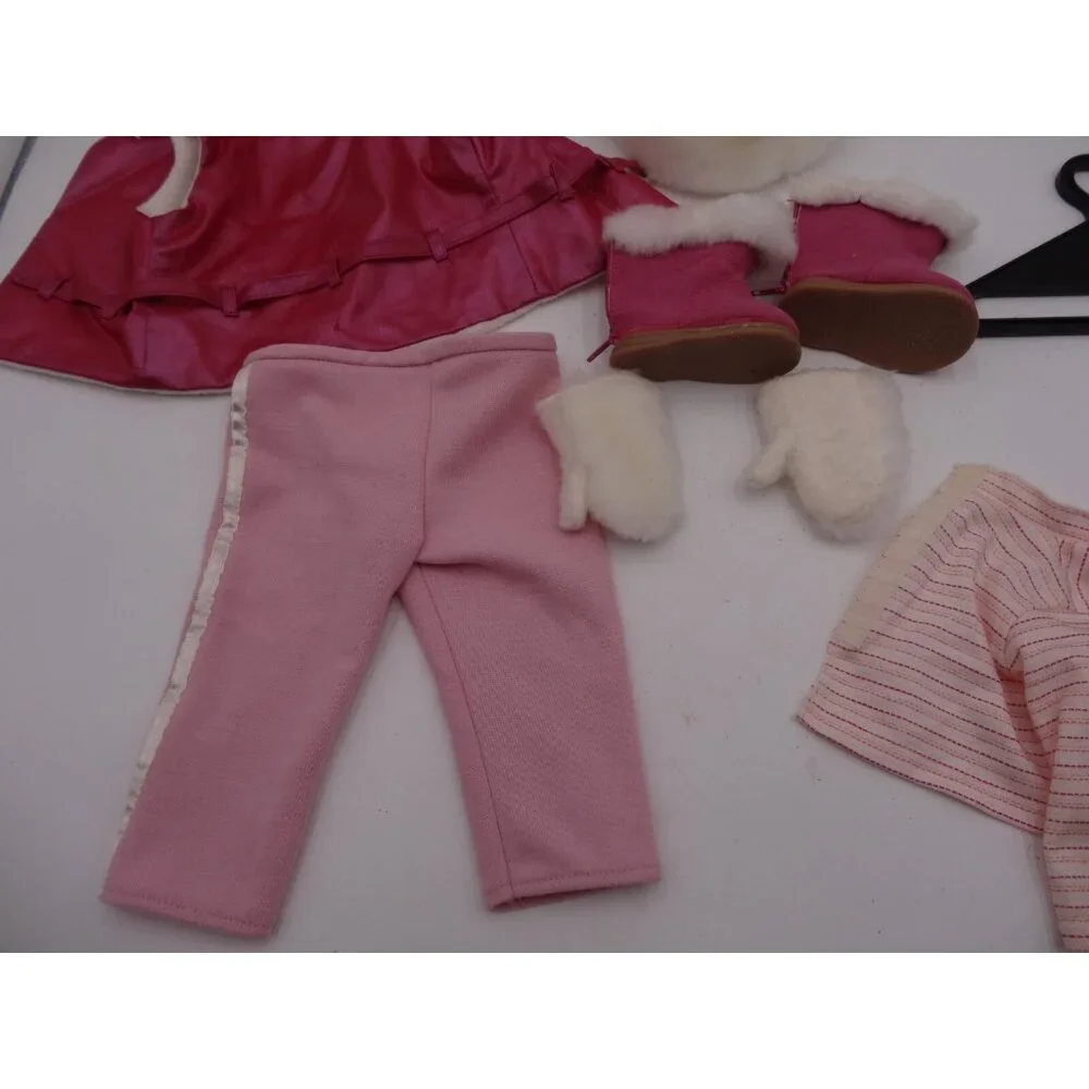 American Girl Pink Winter Snow Ski Trip Outfit 2002 JLY Just Like You and Hanger